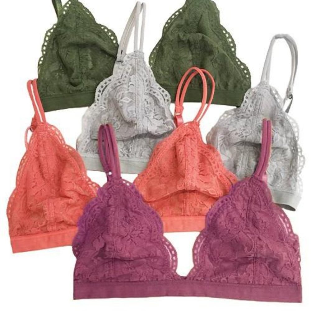 Mauve Triangle Lace Bralette